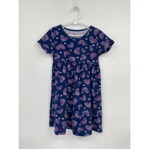 Epic threads blue heart dress short sleeve fit & flare 6x - Picture 1 of 5